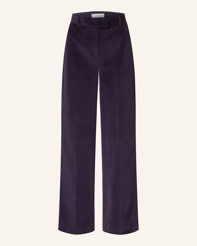CIRCOLO 1901 Marlenehose aus Samt Dunkellila