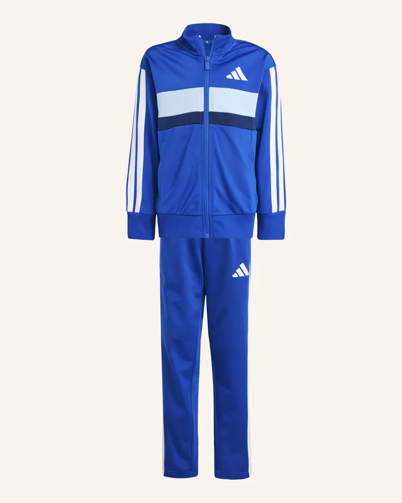 adidas SEASONAL ESSENTIALS TIBERIO 3-STREIFEN TRICOT KIDS TRAININGSANZUG Blau