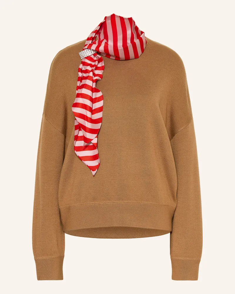 Essentiel Pullover Kurtis Mit Schmucksteinen braun Cognac