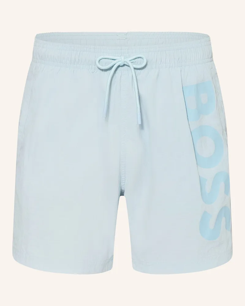 HUGO BOSS Badeshorts Octopus blau Hellblau