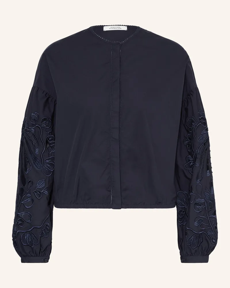 Dorothee Schumacher Bluse Embroidered Beauty Mit Lochspitze blau Dunkelblau