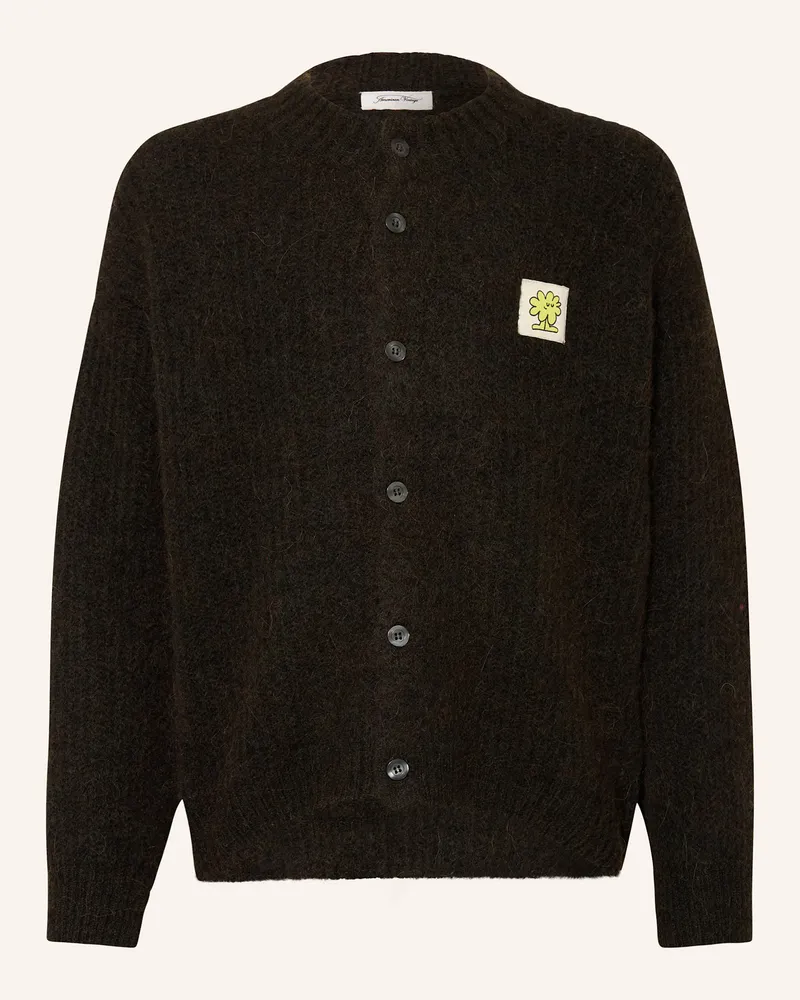 American Vintage Strickjacke mit Alpaka Dunkelbraun