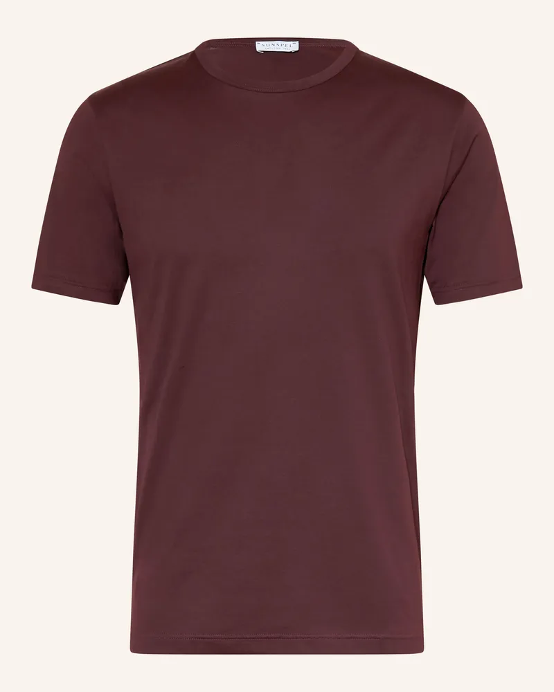 Sunspel T-Shirt rot Dunkelbraun