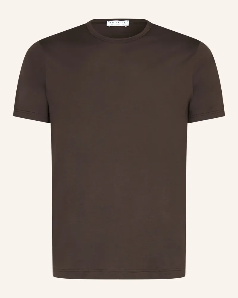 Sunspel T-Shirt braun Dunkelbraun
