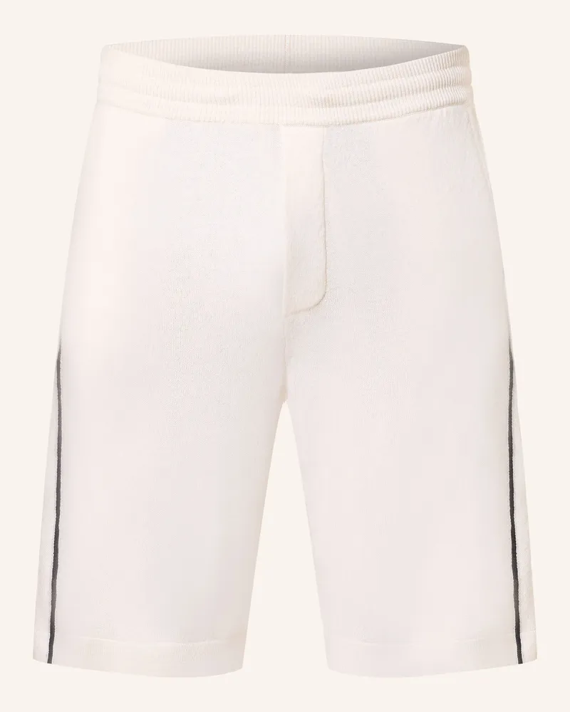 Lisa Yang Strickshorts OLLIE aus Cashmere mit Galonstreifen Creme