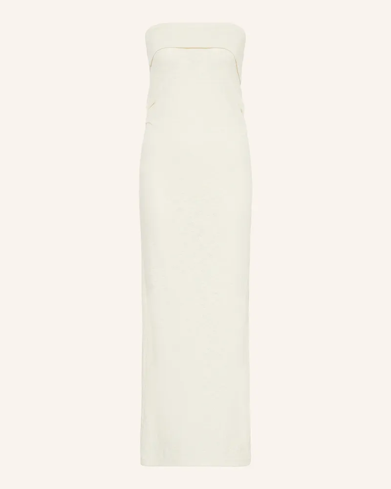 Closed Off-Shoulder-Kleid Creme