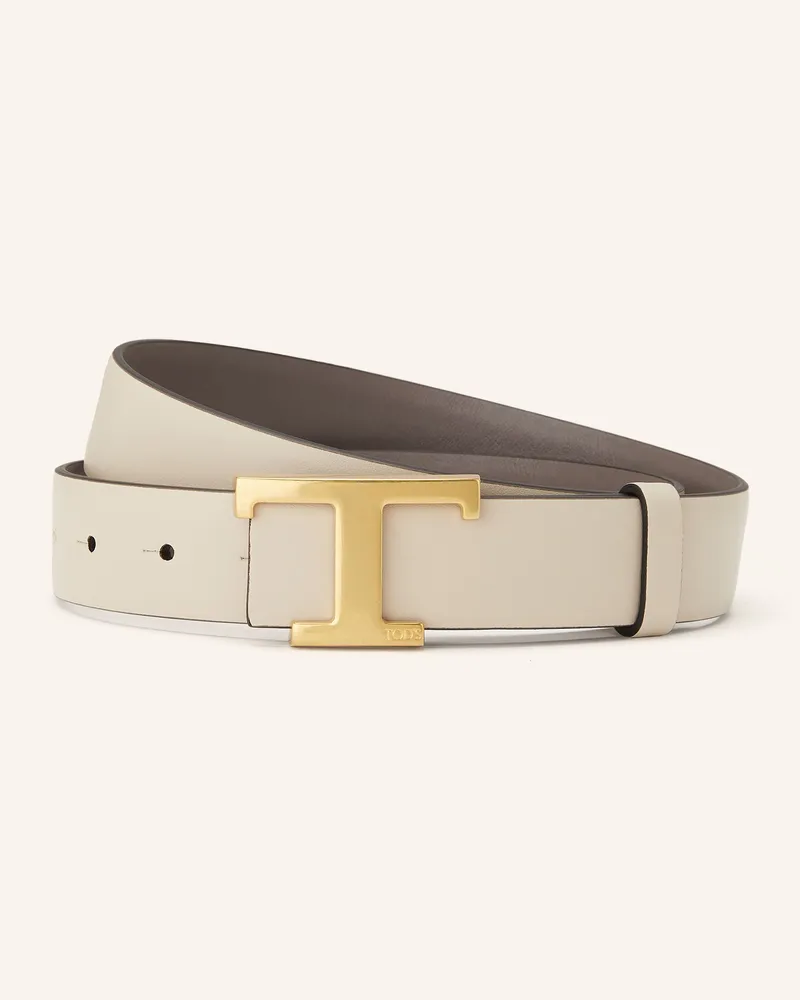 TOD'S Ledergürtel zum Wenden Beige