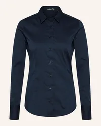 van Laack Bluse Modern Fit Langer Ärmel Hemdblusenkragen Blau