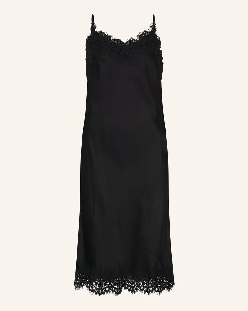 InWear Satinkleid Orahiw Mit Spitze schwarz Schwarz