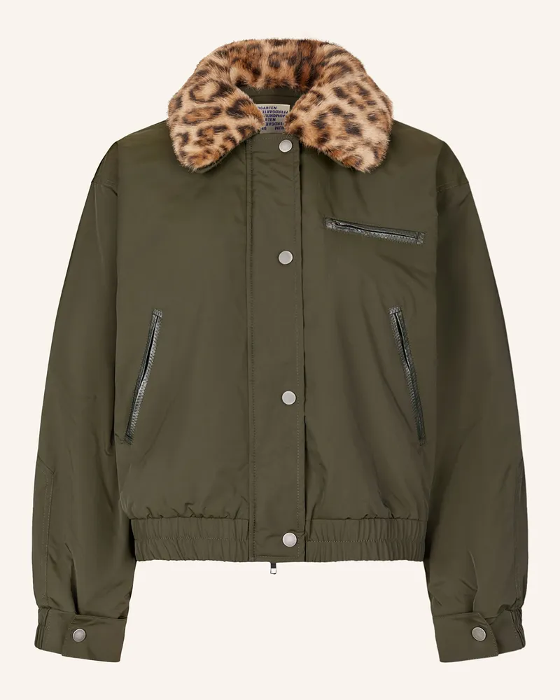 Baum und Pferdgarten Kastenjacke Mit Kunstfell gruen Dunkelgrün