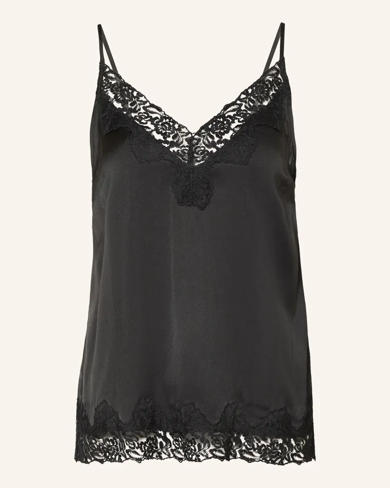 Rosemunde Satintop Rwsabrina Mit Spitze schwarz Schwarz