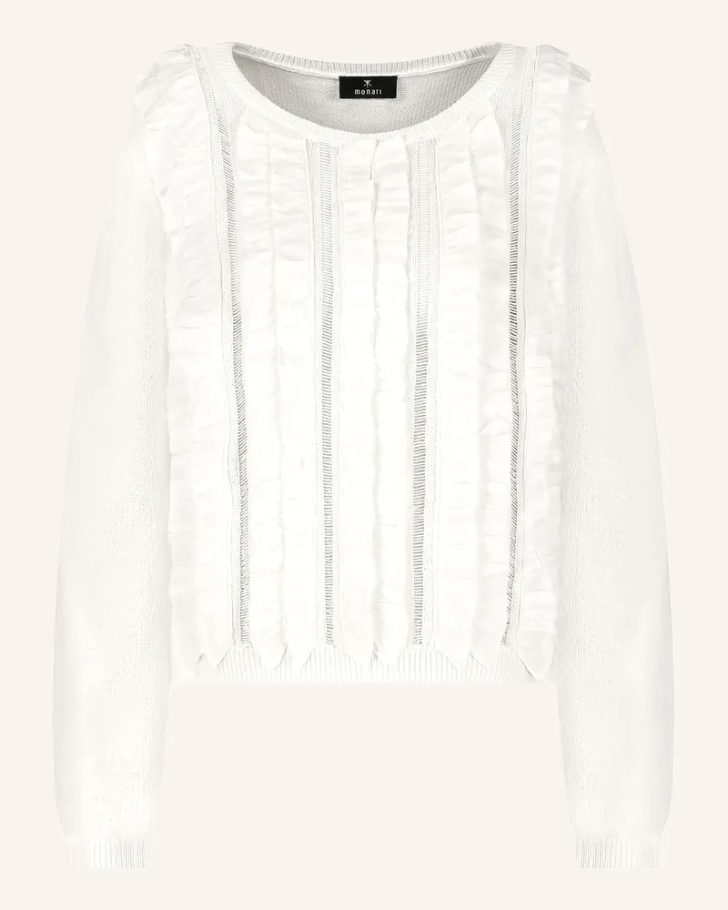 monari Pullover mit Rüschen Weiss
