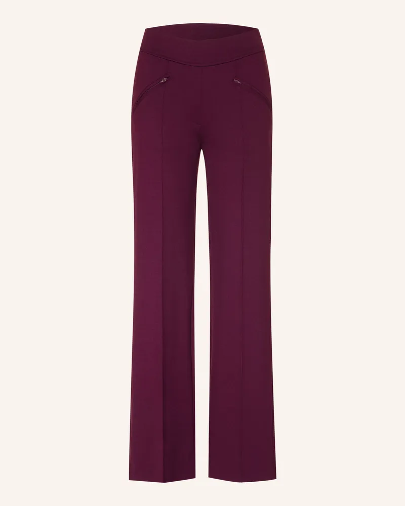 Smith & Soul Marlenehose Aus Jersey rot Dunkellila