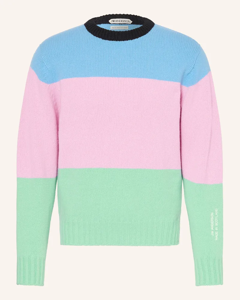 J.W.Anderson Pullover Stripe Aus Merinowolle blau Hellblau