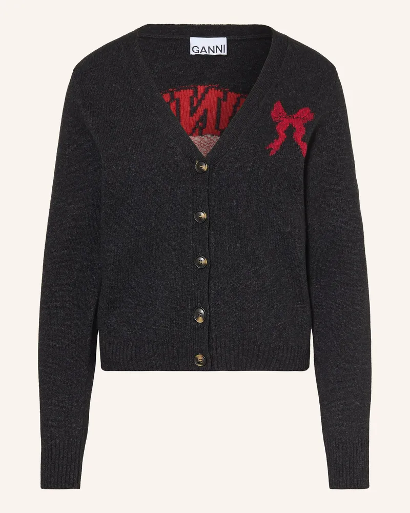 Ganni Strickjacke schwarz Dunkelgrau