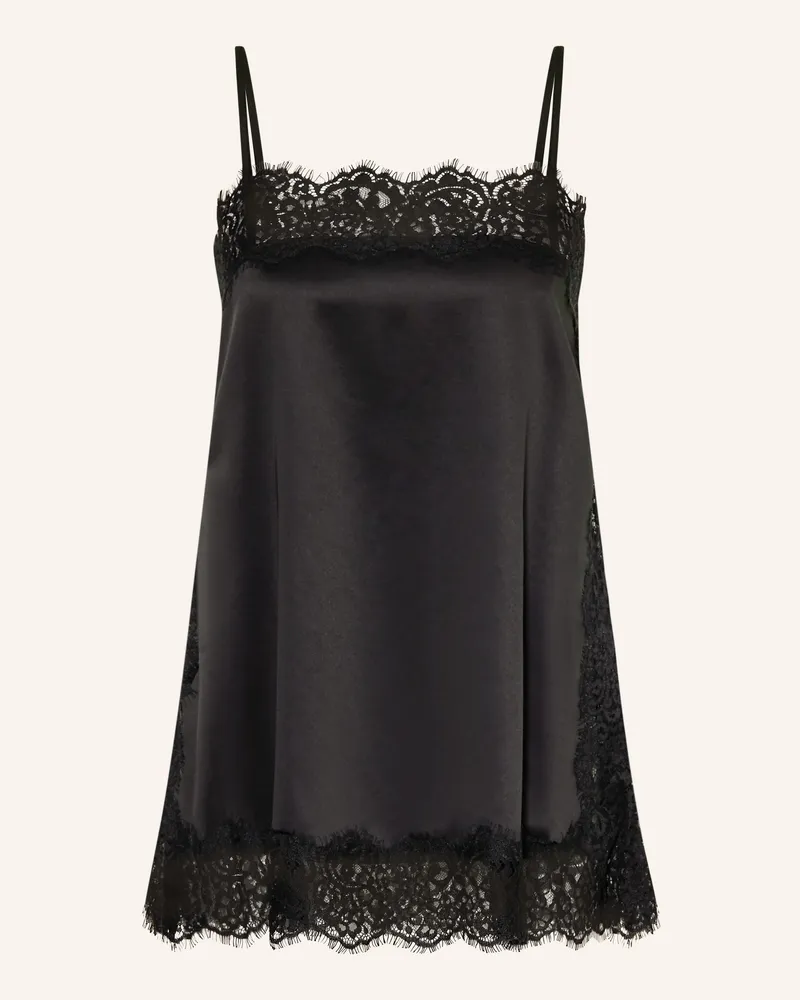 Darling Harbour Satintop Mit Spitze schwarz Black