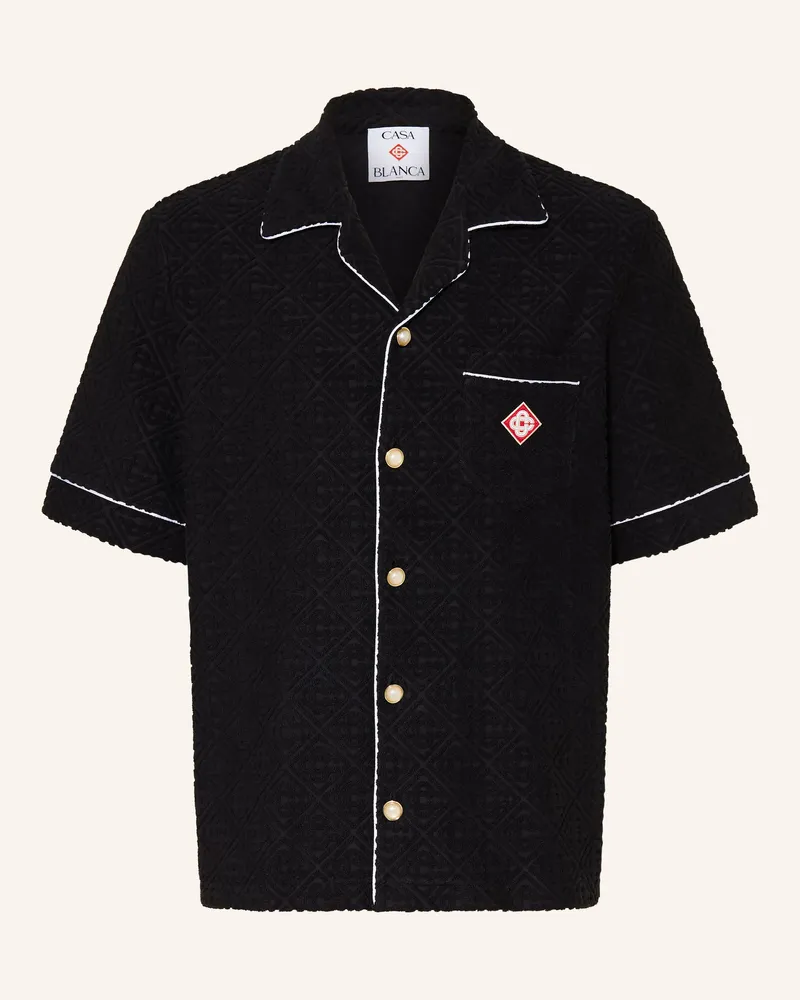 Casablanca Paris Resorthemd Comfort Fit Aus Frottee schwarz Schwarz