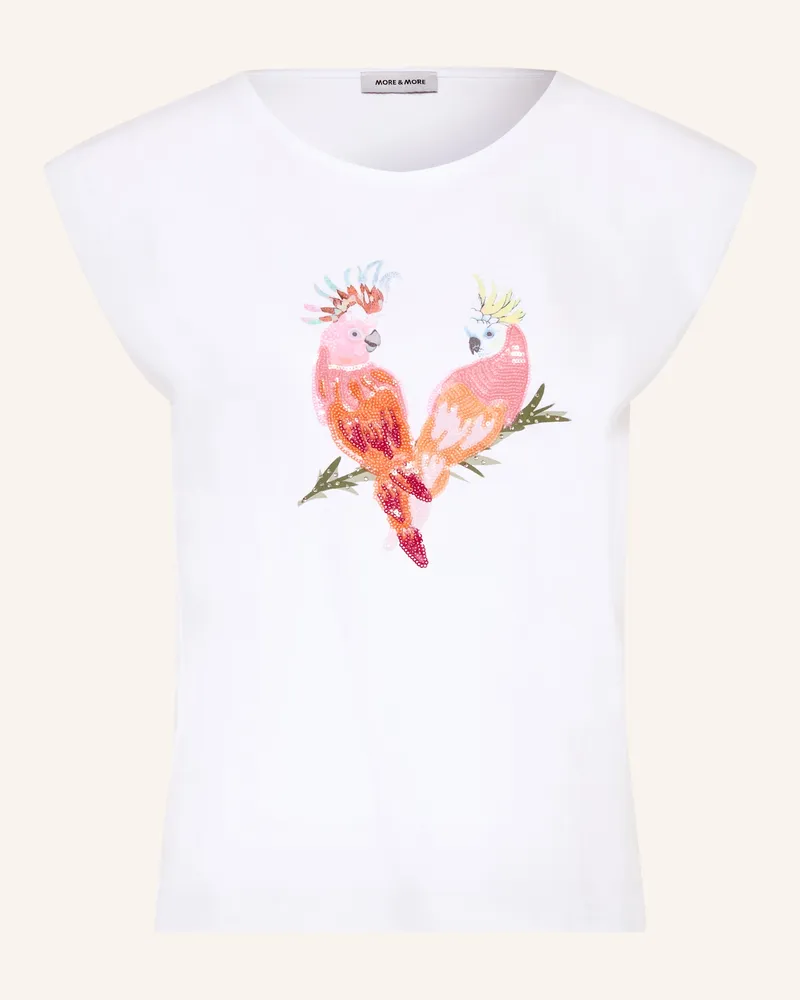 More & More T-Shirt Mit Pailletten weiss Weiss