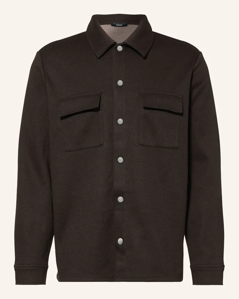 Reiss Overshirt Stellan braun Dunkelbraun