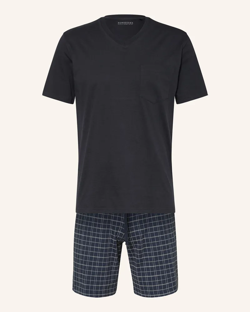 Schiesser Shorty-Schlafanzug EBONY Dunkelblau