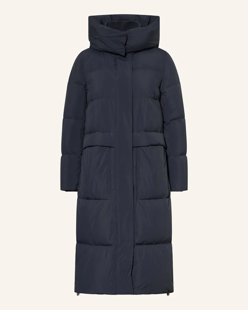 DUNO Daunenmantel Fully Mit Abnehmbarer Kapuze blau Dunkelblau