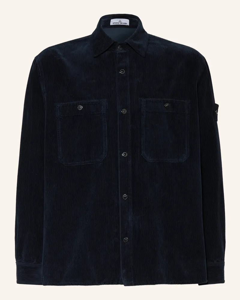 Stone Island Cord-Overjacket blau Dunkelblau