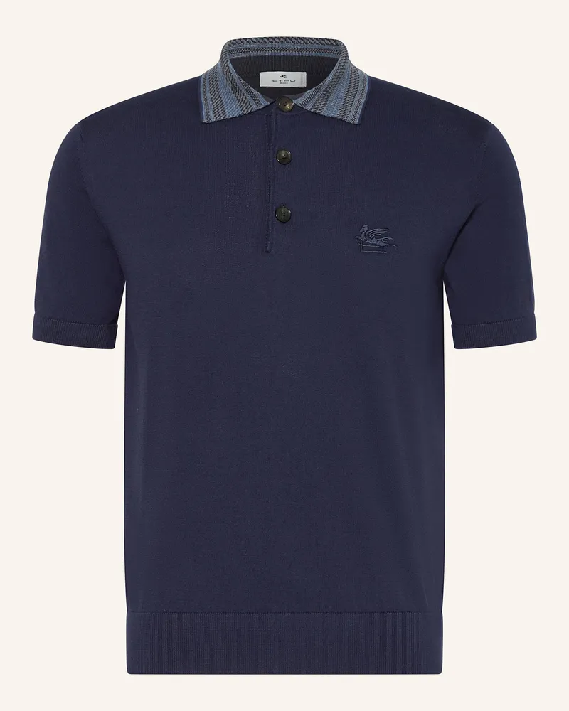 Etro Strick-Poloshirt Blau