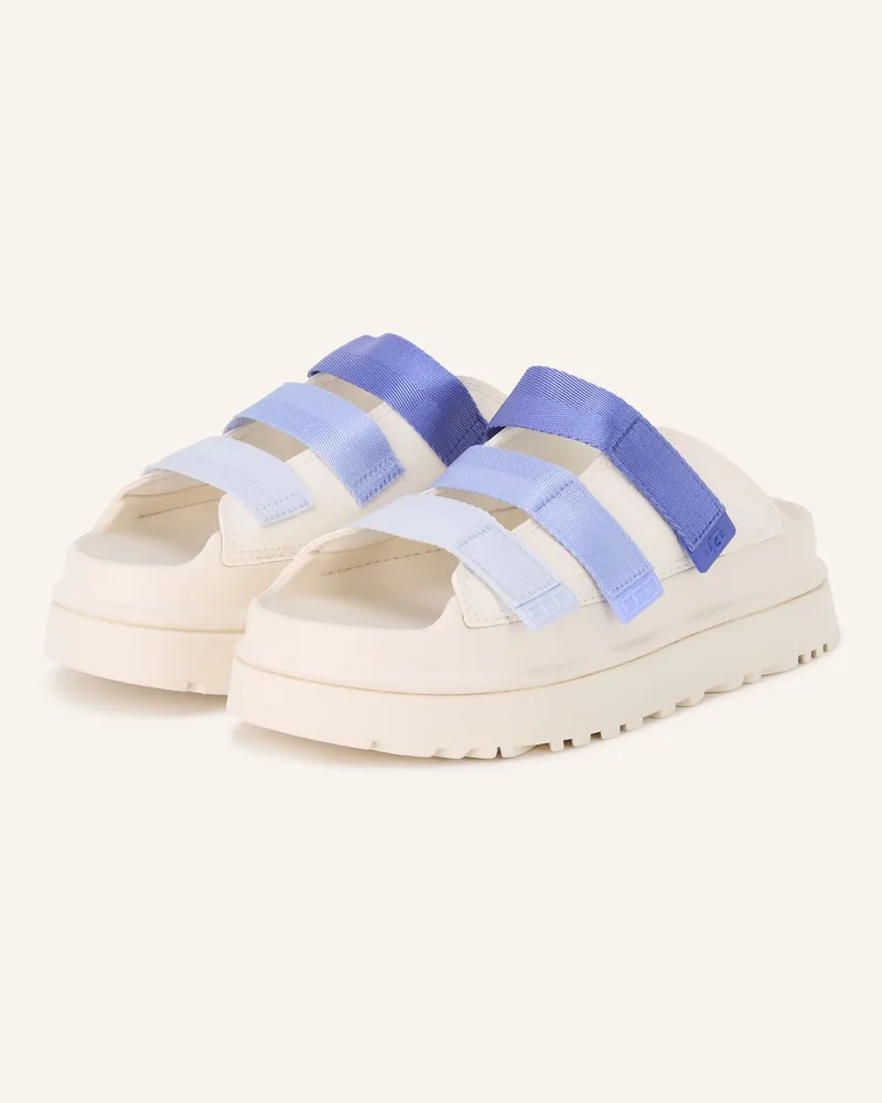 UGG Plateau-Pantoletten Goldenglow weiss Hellblau
