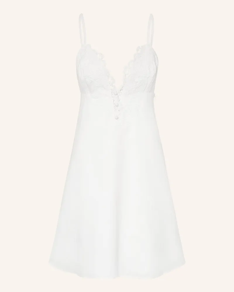 Claudie Pierlot Kleid Mit Leinen Und Spitze weiss Weiss