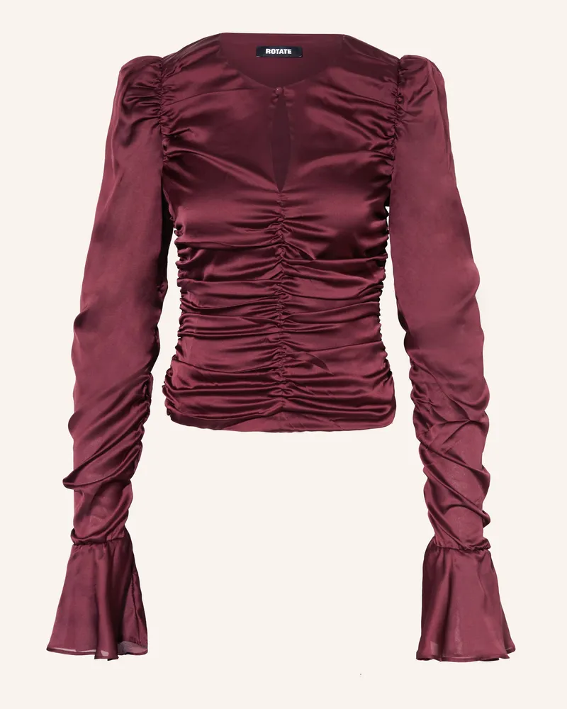 ROTATE Birger Christensen Satinbluse rot Dunkelrot