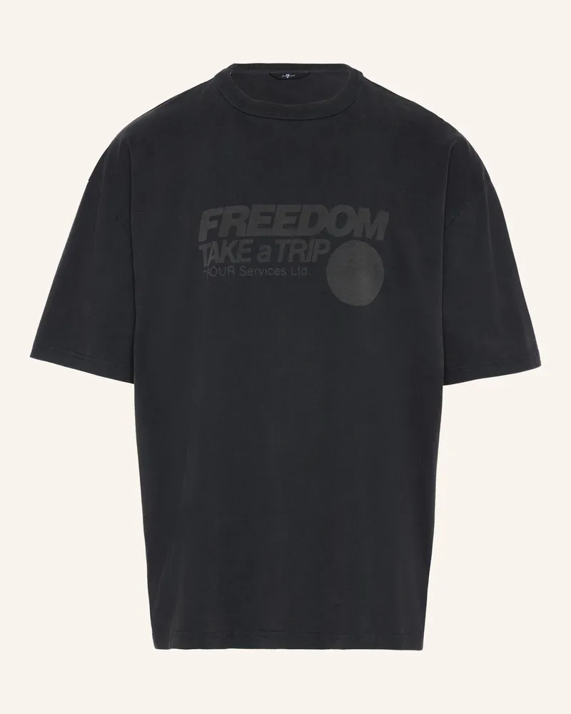 7 for all mankind Knitted S Graphic Tee schwarz Schwarz