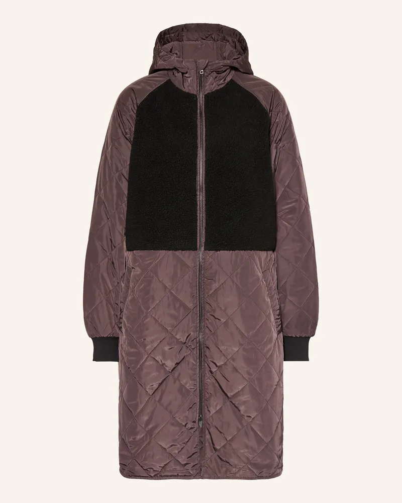 MOSS COPENHAGEN Steppmantel MSCHADELYN KIARA im Materialmix Taupe