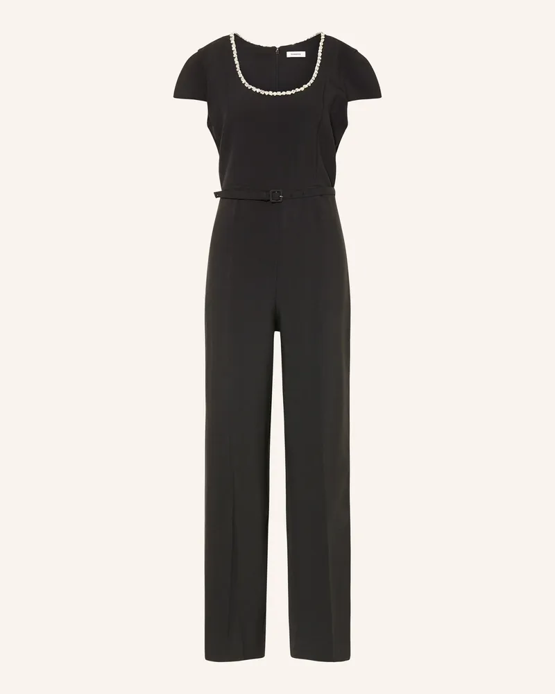 Sandro Jumpsuit mit Schmucksteinen Schwarz