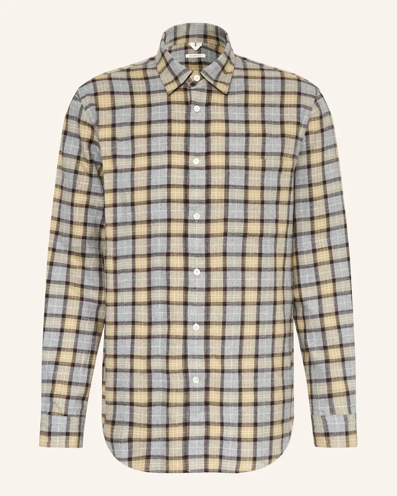 Arket Flanellhemd Relaxed Fit beige Grau