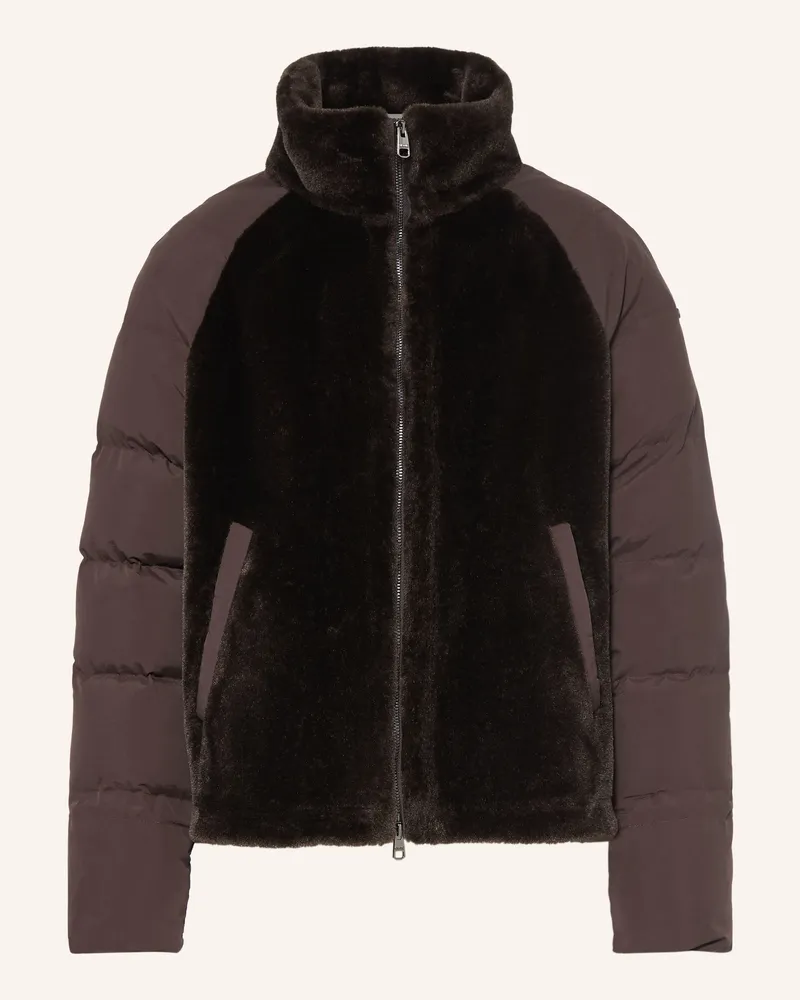 cinque Jacke Citami Im Materialmix braun Dunkelbraun