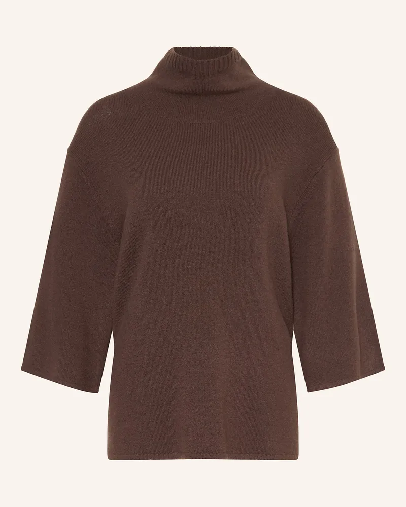 FTC Cashmere Rollkragenpullover aus Cashmere mit 3/4-Arm Braun