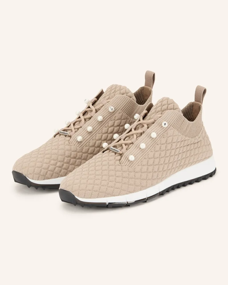 Jimmy Choo Sneaker Veles Mit Schmuckperlen grau Beige