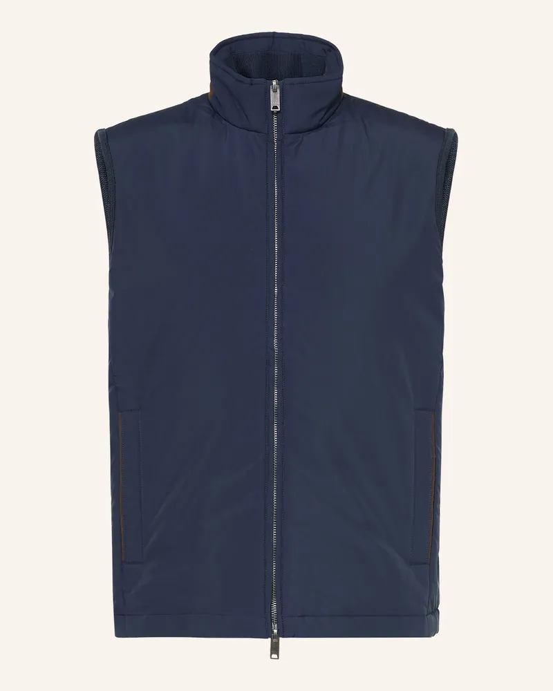 Hackett Weste Im Materialmix blau Dunkelblau