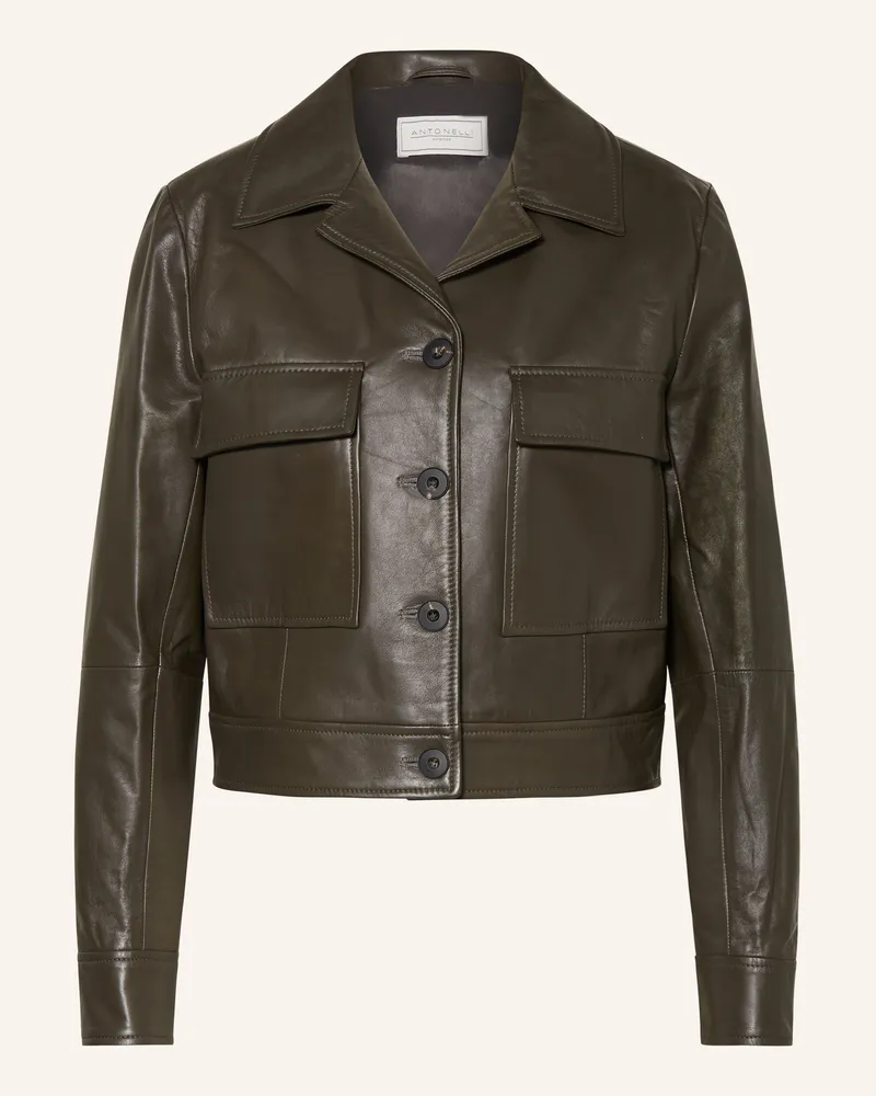 Antonelli Firenze Lederjacke Gelato gruen Oliv