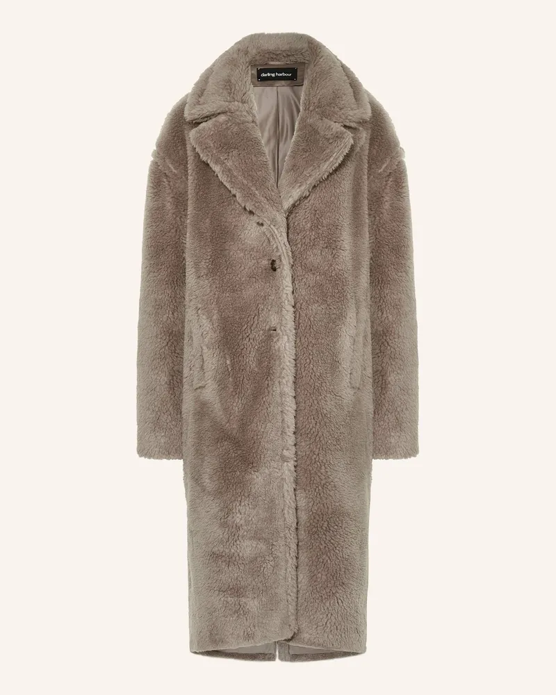 Darling Harbour Kunstfell-Mantel Taupe