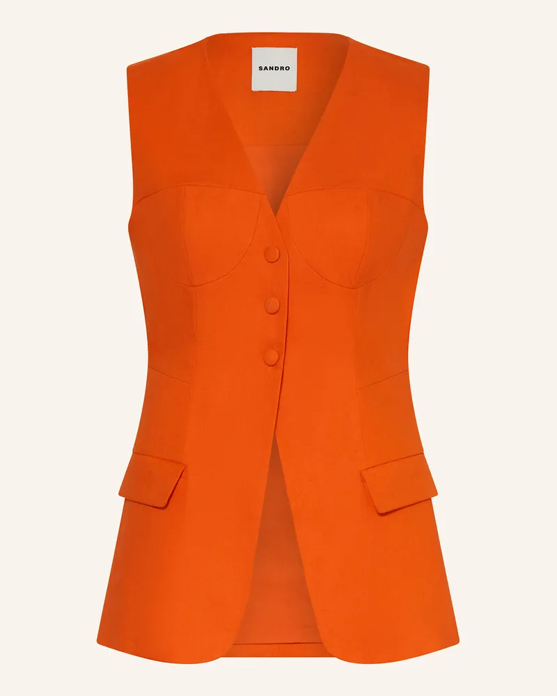 Sandro Blazerweste mit Leinen Orange