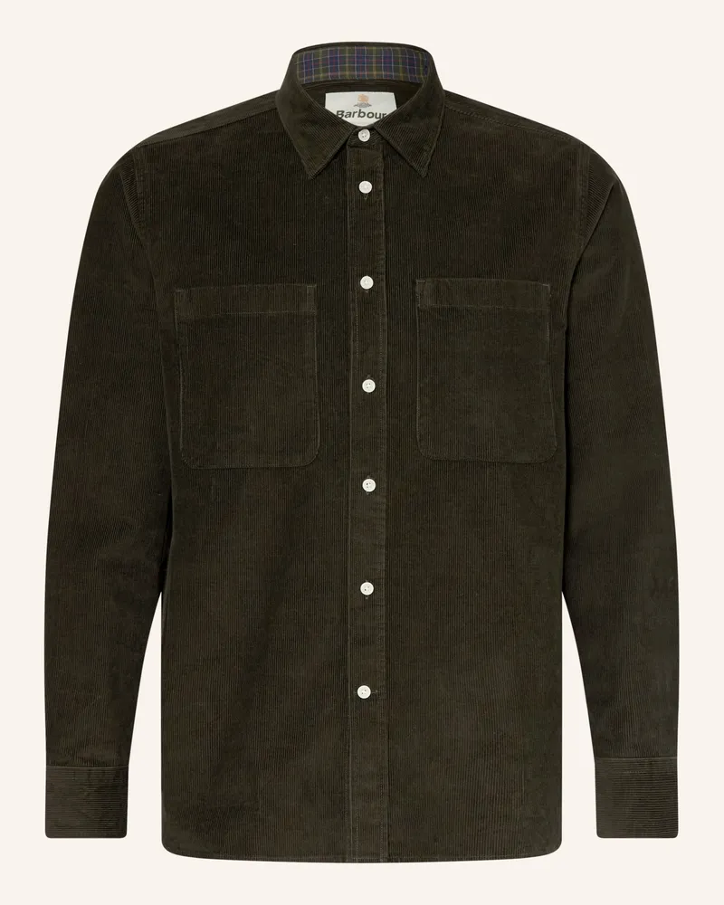 Barbour Cordhemd Comfort Fit gruen Dunkelgrün