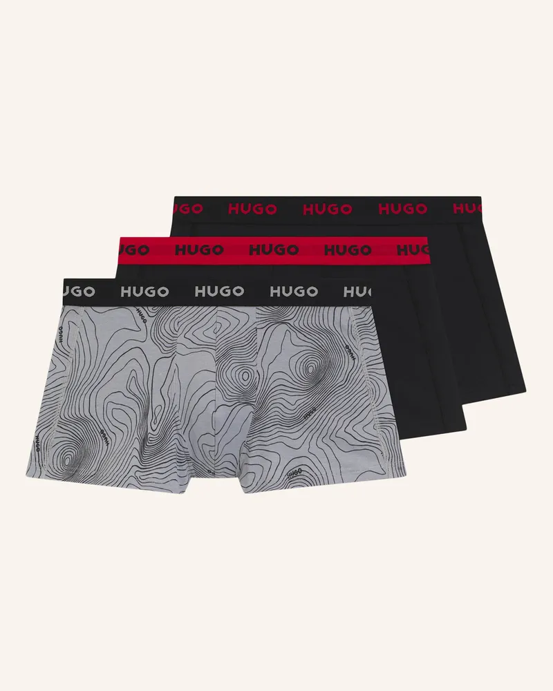 HUGO BOSS Boxer Short Trunk Triplet Design grau Grau
