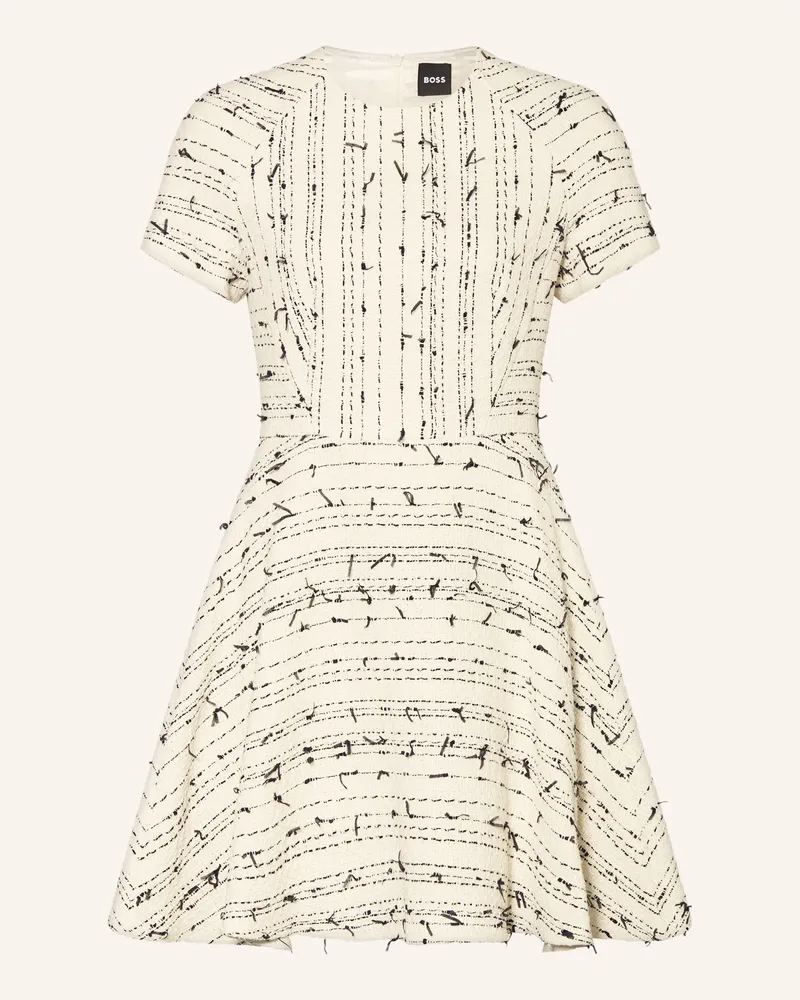 HUGO BOSS Bouclé-Kleid Datarni weiss Creme