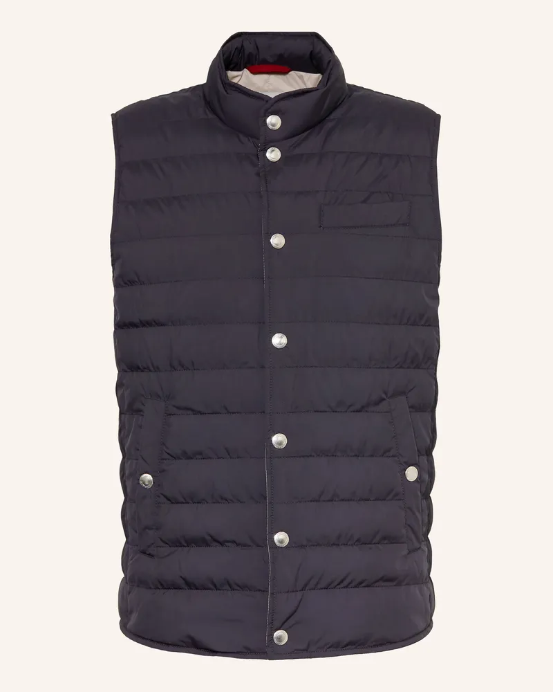 Brunello Cucinelli Daunenweste blau Dunkelblau