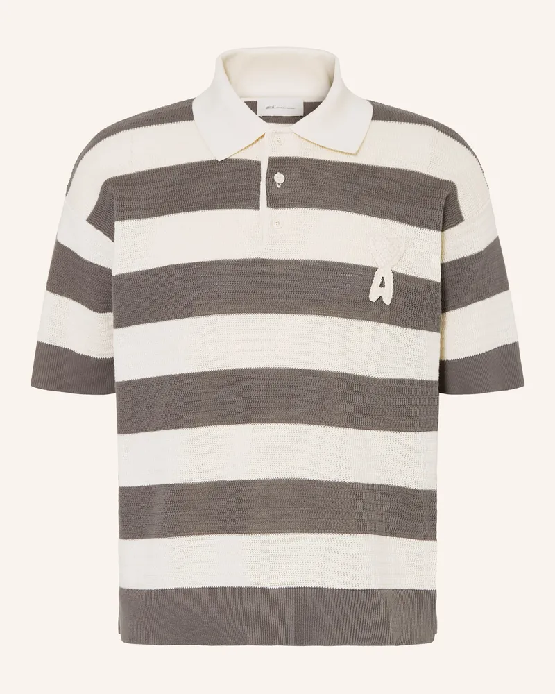 AMI Paris Strick-Poloshirt grau Dunkelgrau