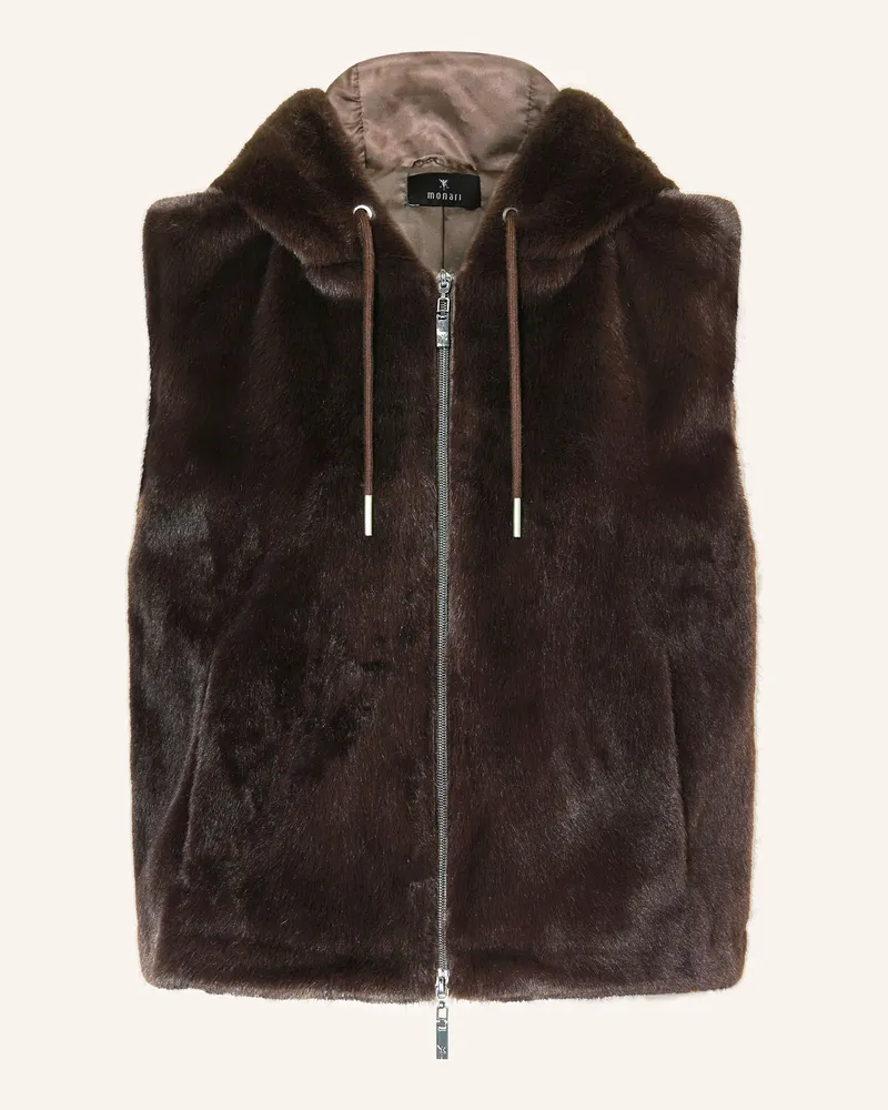 monari Kunstfell-Weste Dunkelbraun