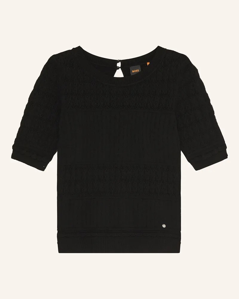 HUGO BOSS Pullover FHOENIX mit 3/4-Arm Schwarz