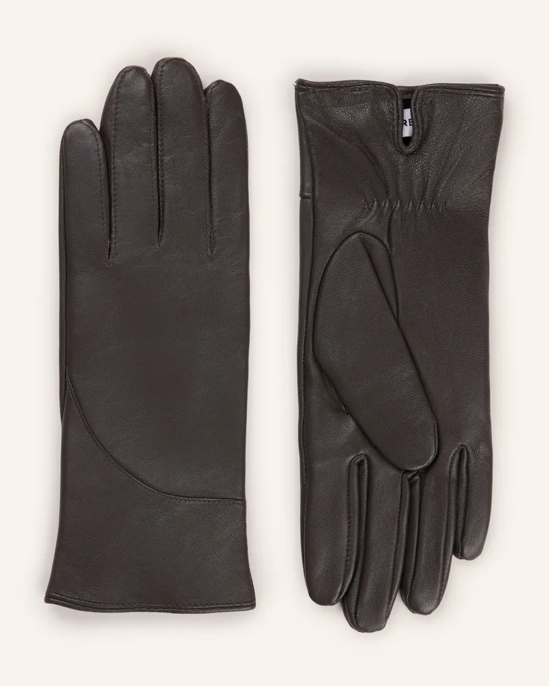 Reiss Lederhandschuhe grau Dunkelgrau