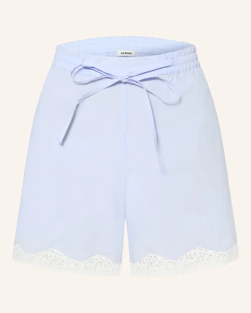 Sandro Shorts Mit Spitze blau Hellblau